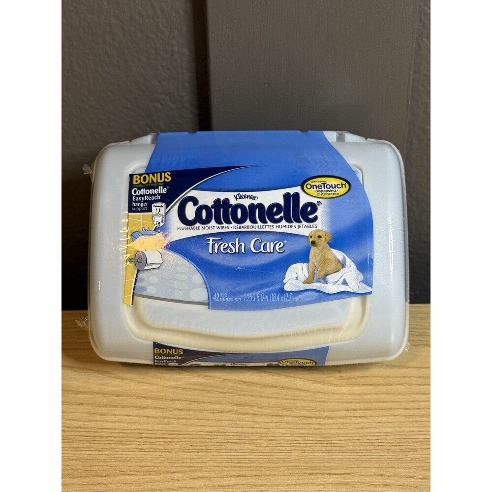 Cottonelle Flushable Wipes Container Refillable Tub Bonus Hanger Rare NOS 2007